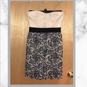 Black and White Lace Homecoming Dress